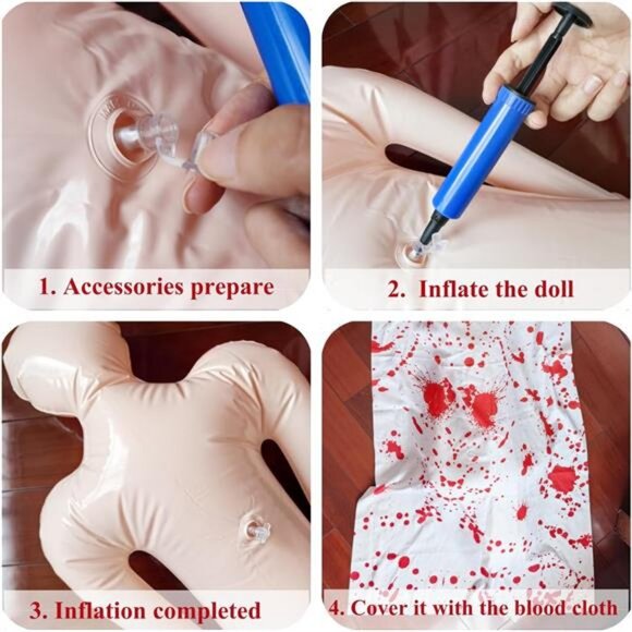 5FT Halloween Dead Victim Corpse Prop, Halloween Scary Outdoor Decorations - Picture 3 of 8